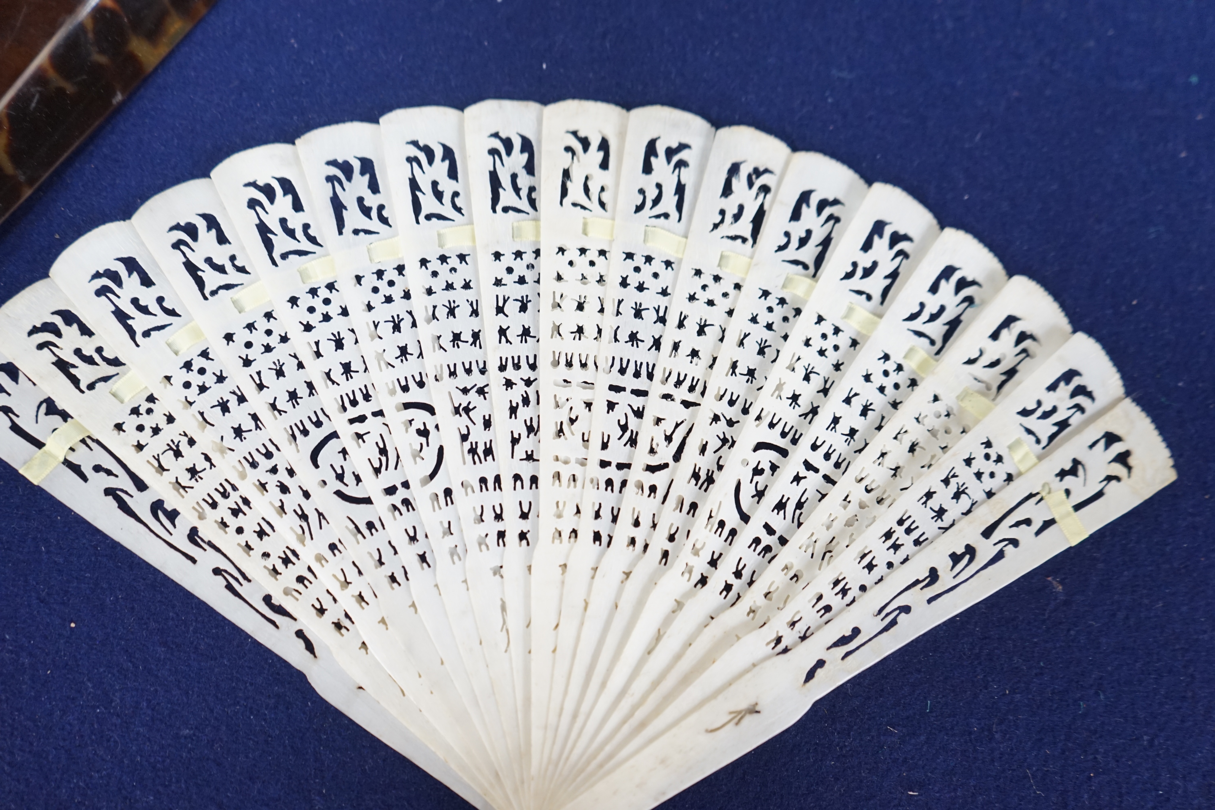 A collection of 10 fans, including some ivory and bone, 19th/early 20th century